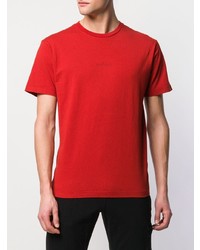 rotes T-Shirt mit einem Rundhalsausschnitt von Stone Island