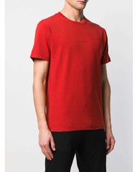 rotes T-Shirt mit einem Rundhalsausschnitt von Stone Island