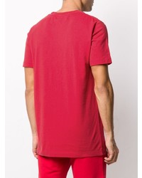 rotes T-Shirt mit einem Rundhalsausschnitt von Off-White