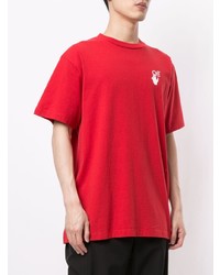 rotes T-Shirt mit einem Rundhalsausschnitt von Off-White