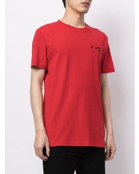 rotes T-Shirt mit einem Rundhalsausschnitt von Off-White