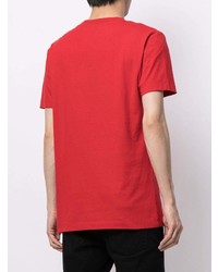 rotes T-Shirt mit einem Rundhalsausschnitt von Off-White