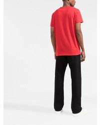 rotes T-Shirt mit einem Rundhalsausschnitt von Balmain