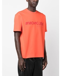 rotes T-Shirt mit einem Rundhalsausschnitt von MONCLER GRENOBLE