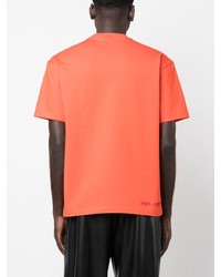 rotes T-Shirt mit einem Rundhalsausschnitt von MONCLER GRENOBLE