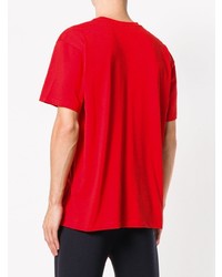 rotes T-Shirt mit einem Rundhalsausschnitt von MSGM