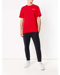 rotes T-Shirt mit einem Rundhalsausschnitt von MSGM