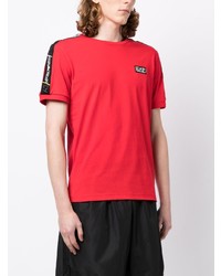 rotes T-Shirt mit einem Rundhalsausschnitt von Ea7 Emporio Armani