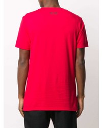 rotes T-Shirt mit einem Rundhalsausschnitt von Moschino