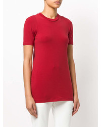 rotes T-Shirt mit einem Rundhalsausschnitt von Y-3