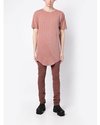 rotes T-Shirt mit einem Rundhalsausschnitt von Boris Bidjan Saberi