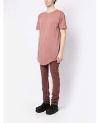 rotes T-Shirt mit einem Rundhalsausschnitt von Boris Bidjan Saberi