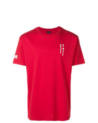 rotes T-Shirt mit einem Rundhalsausschnitt von Marcelo Burlon County of Milan