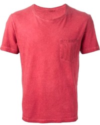 rotes T-Shirt mit einem Rundhalsausschnitt von Massimo Alba