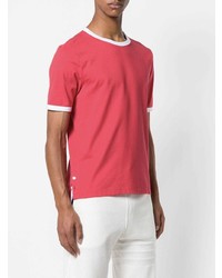 rotes T-Shirt mit einem Rundhalsausschnitt von Thom Browne