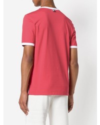 rotes T-Shirt mit einem Rundhalsausschnitt von Thom Browne