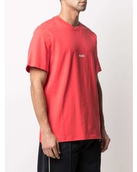 rotes T-Shirt mit einem Rundhalsausschnitt von MSGM