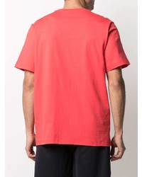 rotes T-Shirt mit einem Rundhalsausschnitt von MSGM