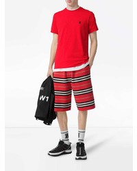 rotes T-Shirt mit einem Rundhalsausschnitt von Burberry