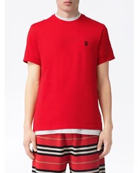 rotes T-Shirt mit einem Rundhalsausschnitt von Burberry