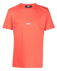 rotes T-Shirt mit einem Rundhalsausschnitt von MSGM