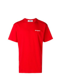 rotes T-Shirt mit einem Rundhalsausschnitt von MSGM