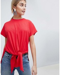 rotes T-Shirt mit einem Rundhalsausschnitt von New Look