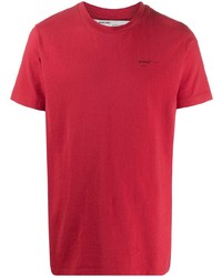 rotes T-Shirt mit einem Rundhalsausschnitt von Off-White