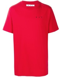 rotes T-Shirt mit einem Rundhalsausschnitt von Off-White