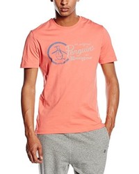 rotes T-Shirt mit einem Rundhalsausschnitt von Original Penguin