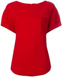 rotes T-Shirt mit einem Rundhalsausschnitt von OSMAN