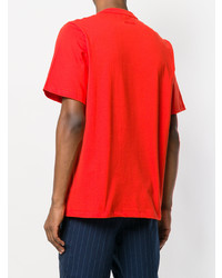 rotes T-Shirt mit einem Rundhalsausschnitt von MSGM
