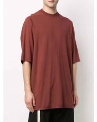 rotes T-Shirt mit einem Rundhalsausschnitt von Rick Owens DRKSHDW