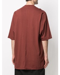 rotes T-Shirt mit einem Rundhalsausschnitt von Rick Owens DRKSHDW