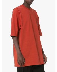 rotes T-Shirt mit einem Rundhalsausschnitt von Rick Owens