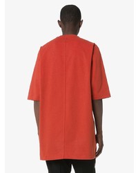 rotes T-Shirt mit einem Rundhalsausschnitt von Rick Owens