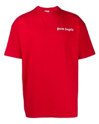 rotes T-Shirt mit einem Rundhalsausschnitt von Palm Angels