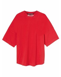 rotes T-Shirt mit einem Rundhalsausschnitt von Palm Angels