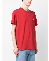 rotes T-Shirt mit einem Rundhalsausschnitt von Paul Smith