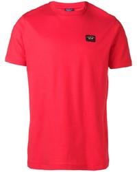 rotes T-Shirt mit einem Rundhalsausschnitt von Paul & Shark