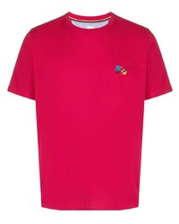 rotes T-Shirt mit einem Rundhalsausschnitt von Paul Smith