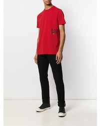 rotes T-Shirt mit einem Rundhalsausschnitt von Karl Lagerfeld