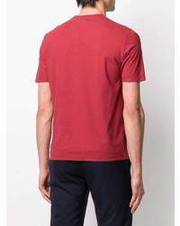 rotes T-Shirt mit einem Rundhalsausschnitt von Dell'oglio