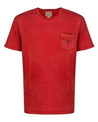 rotes T-Shirt mit einem Rundhalsausschnitt von Polo Ralph Lauren