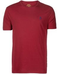 rotes T-Shirt mit einem Rundhalsausschnitt von Polo Ralph Lauren