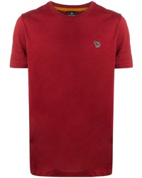 rotes T-Shirt mit einem Rundhalsausschnitt von PS Paul Smith