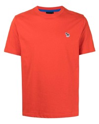 rotes T-Shirt mit einem Rundhalsausschnitt von PS Paul Smith