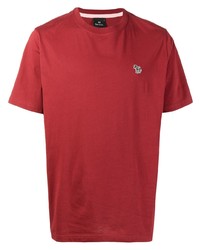 rotes T-Shirt mit einem Rundhalsausschnitt von PS Paul Smith