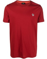 rotes T-Shirt mit einem Rundhalsausschnitt von PS Paul Smith