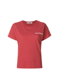 rotes T-Shirt mit einem Rundhalsausschnitt von rag & bone/JEAN
